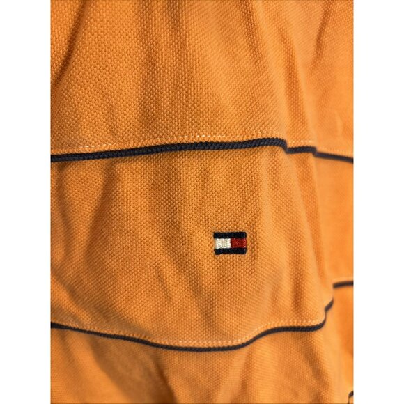 Tommy Hilfiger Men’s Golf Polo Shirt Orange Stripe XL Short Sleeve - Picture 2 of 6